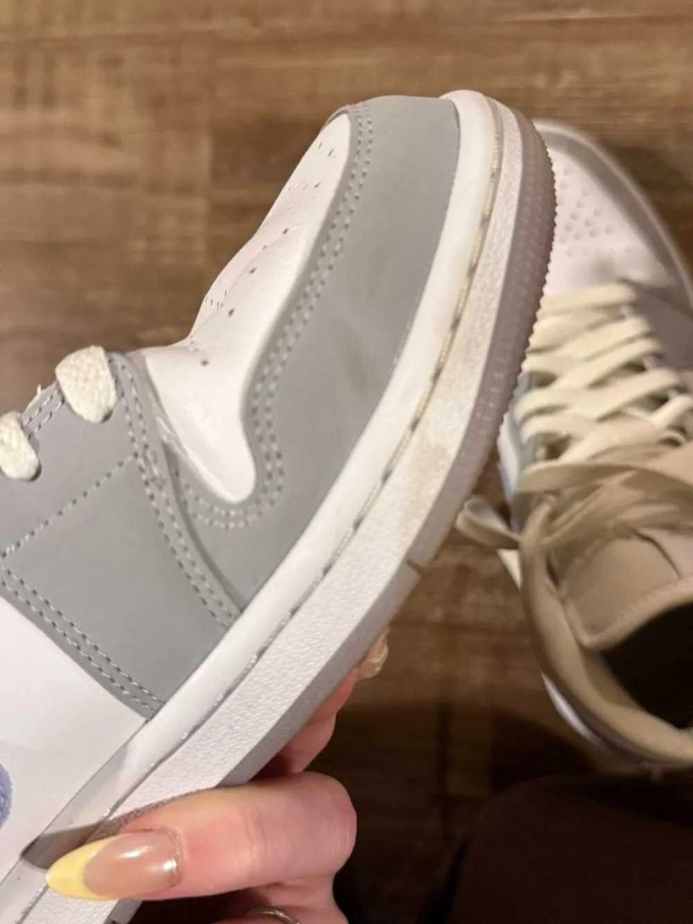 Jordan High-Top Sneakers in Light Gray, White & Lavender - Picture 5 of 7